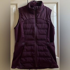 🍒LULULEMON DOWN FOR IT ALL VEST sz 10 CASSIS 700-Fill Jacket Dark Adobe Maroon